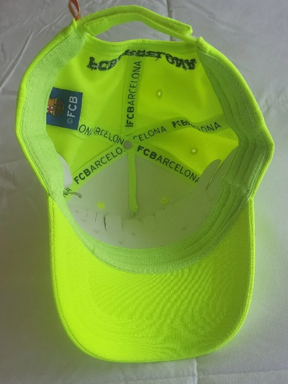 NWT FCBarcelona Official Neon Yellow Trucker Hat